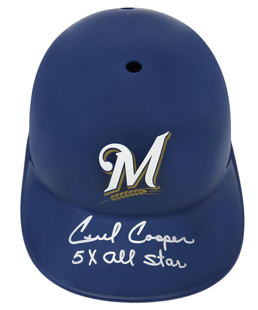 Cecil Cooper Signed Milwaukee Brewers Souvenir Replica Batting Helmet w/5x All Star - COOBTH100 - Cecil Cooper Signed Milwaukee Brewers Souvenir Replica Batting Helmet w/5x All Star product image