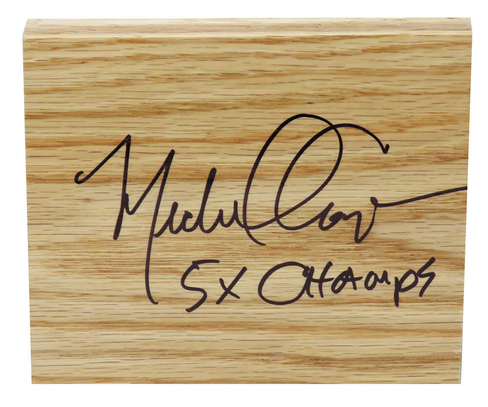 Michael Cooper Signed  5x6 Floor Piece w/5x Champs - COOFLO200 - Michael Cooper Signed 5x6 Floor Piece w/5x Champs product image