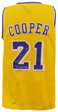 Michael Cooper Signed Gold Custom Basketball Jersey w/5x Champs - COOJRY200 - Michael Cooper Signed Gold Custom Basketball Jersey w/5x Champs product image