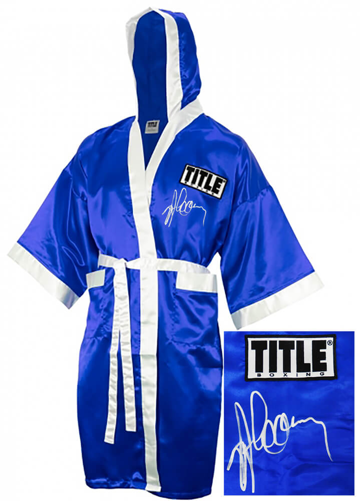 Gerry Cooney Signed Signed Title Blue Boxing Robe - COOROB500 - Gerry Cooney Signed Signed Title Blue Boxing Robe product image