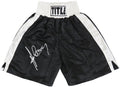 Gerry Cooney Signed Title Black & White Trim Boxing Trunks - COOTRU502 - Gerry Cooney Signed Title Black & White Trim Boxing Trunks product image