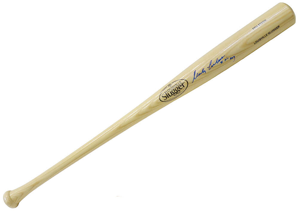 Marty Cordova Signed Louisville Slugger Blonde Baseball Bat w/95 AL ROY - CORBAT110 - Marty Cordova Signed Louisville Slugger Blonde Baseball Bat w/95 AL ROY product image