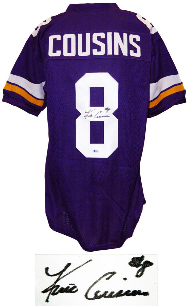 Kirk Cousins Signed Purple Custom Football Jersey (Beckett) - COUJRY300 - Kirk Cousins Signed Purple Custom Football Jersey (Beckett) product image