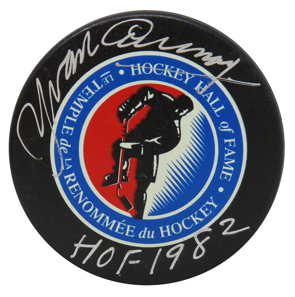 Yvan Cournoyer Signed Hall of Fame Logo Hockey Puck w/HOF 1982 - COUPUC401 - Yvan Cournoyer Signed Hall of Fame Logo Hockey Puck w/HOF 1982 product image