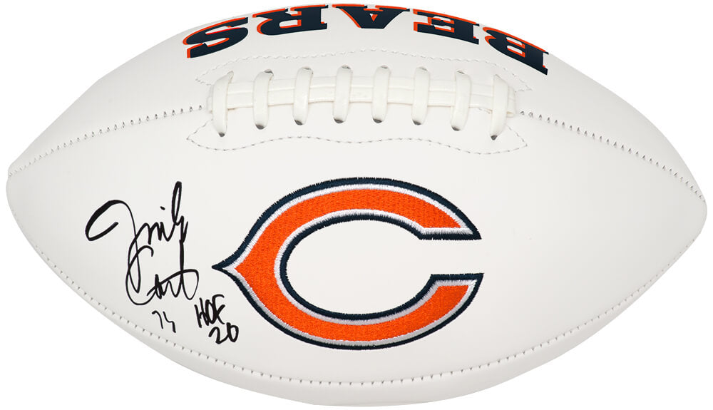 Jim Covert Signed Chicago Bears Jarden White Panel Football w/HOF20 - COVFTB303 - Jim Covert Signed Chicago Bears Jarden White Panel Football w/HOF20 product image