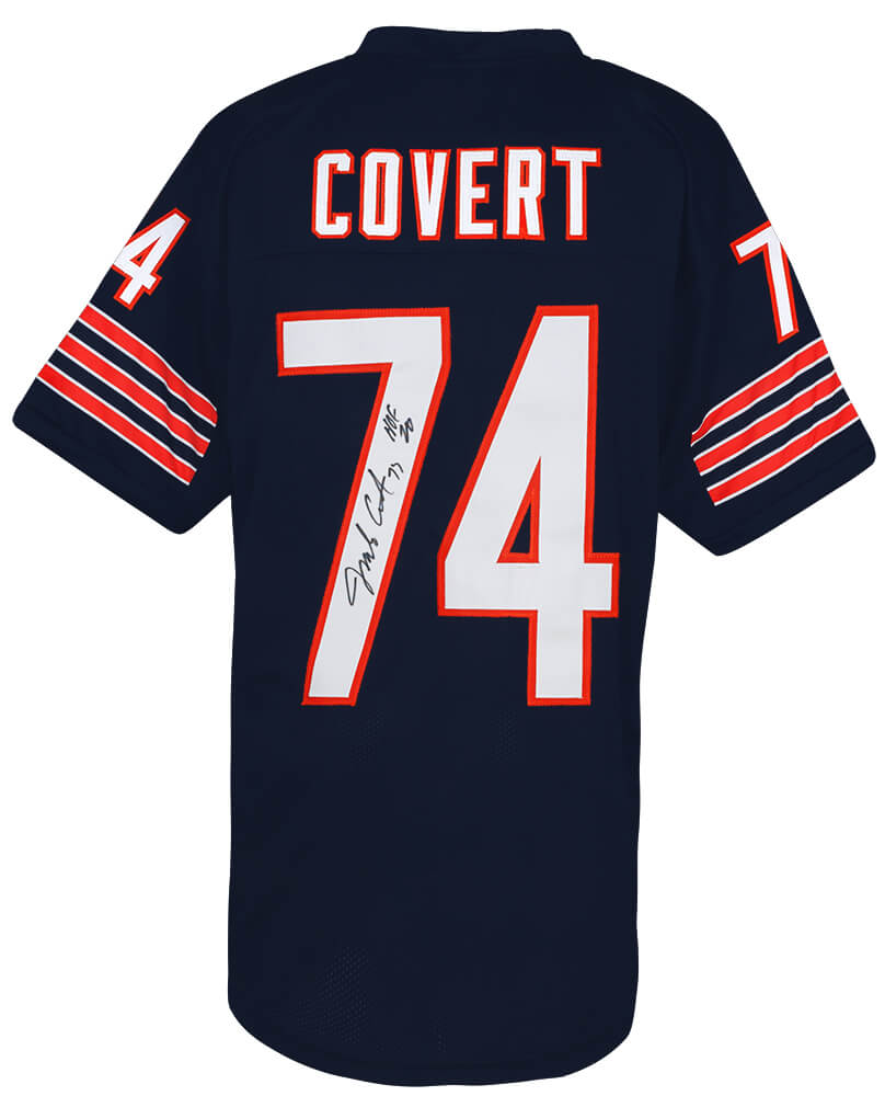 Jim Covert Signed Navy Throwback Custom Football Jersey w/HOF'20 - COVJRY302 - Jim Covert Signed Navy Throwback Custom Football Jersey w/HOF'20 product image