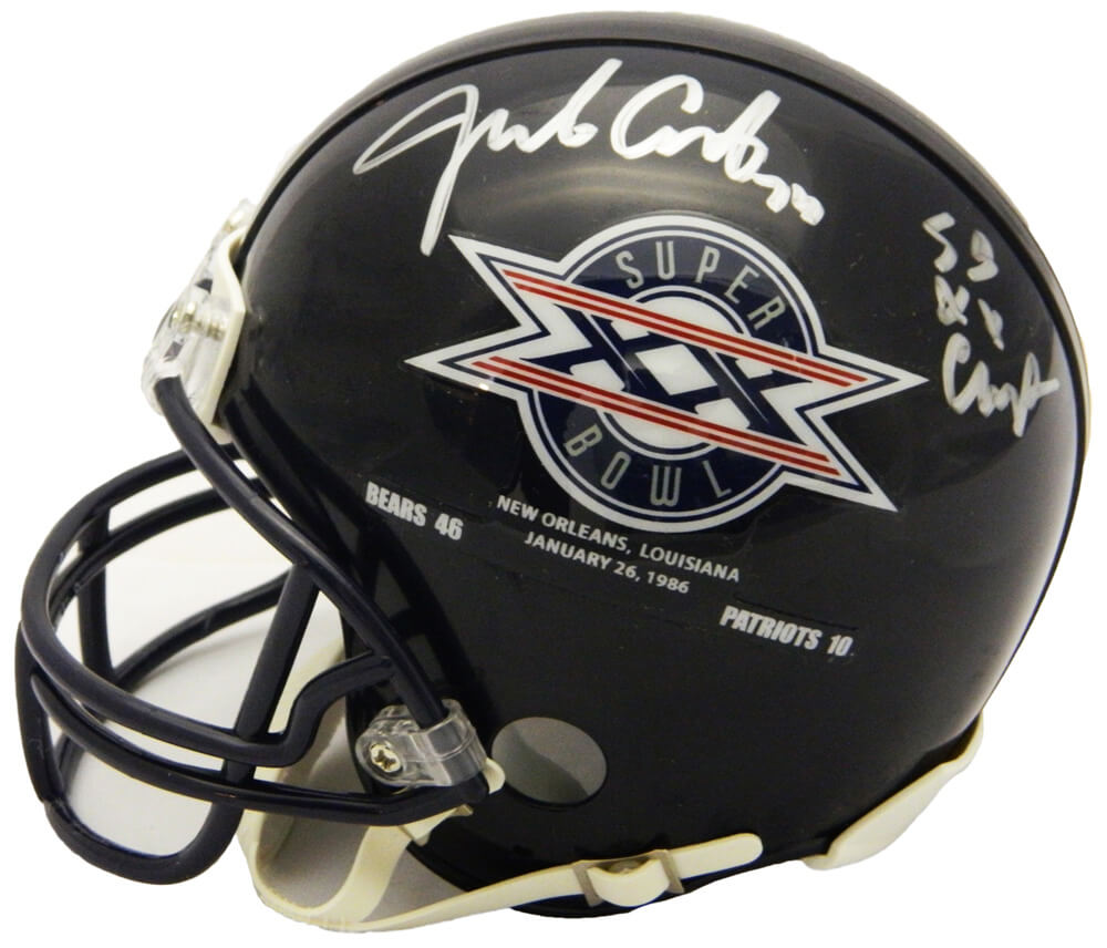 Jim Covert Signed Chicago Bears / Super Bowl XX Champs Logo Riddell Mini Helmet w/SB XX Champs - COVMIN301 - Jim Covert Signed Chicago Bears / Super Bowl XX Champs Logo Riddell Mini Helmet w/SB XX Champs product image