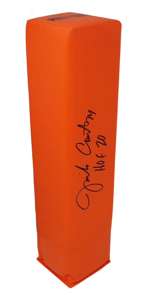 Jim Covert Signed Orange Football Endzone Pylon w/HOF'20 - COVPYL300 - Jim Covert Signed Orange Football Endzone Pylon w/HOF'20 product image