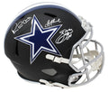 Emmitt Smith, Troy Aikman & Michael Irvin Triple Signed Dallas Cowboys Flat Black Matte Riddell Speed Full Size Replica Helmet - COWREP300 - Emmitt Smith, Troy Aikman & Michael Irvin Triple Signed Dallas Cowboys Flat Black Matte Riddell Speed Full Size Replica Helmet product image