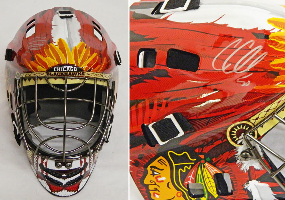 Corey Crawford Signed Blackhawks Replica Goalie Mask - CRAMAS400 - Corey Crawford Signed Blackhawks Replica Goalie Mask product image