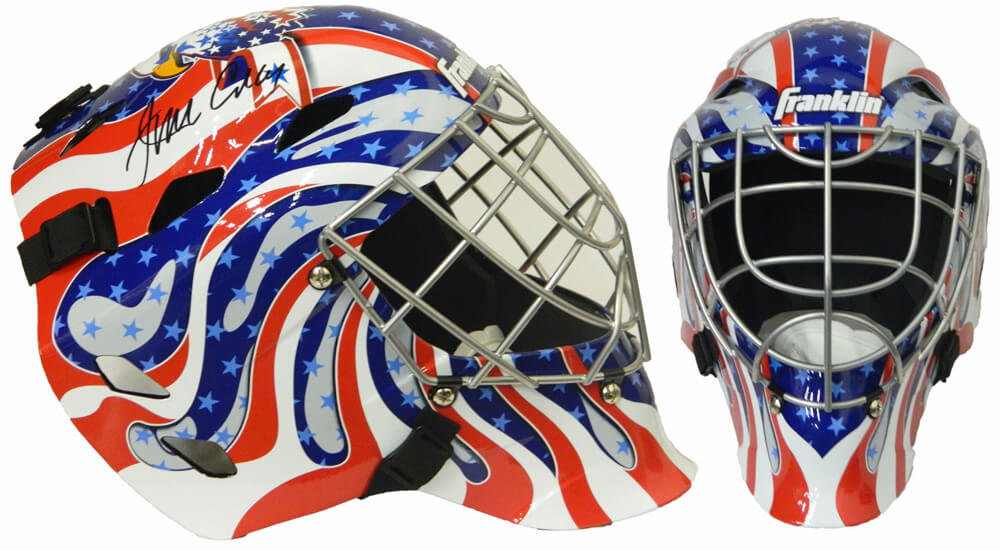Jim Craig Signed USA Bald Eagle Glory Logo Franklin Replica Goalie Mask - CRAMAS410 - Jim Craig Signed USA Bald Eagle Glory Logo Franklin Replica Goalie Mask product image
