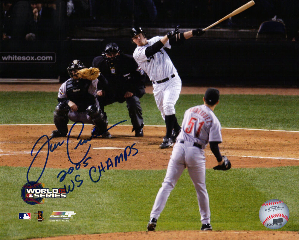 Joe Crede Signed Chicago White Sox 2005 World Series Swinging Action 8x10 Photo w/2005 WS Champs - CRE08P100 - Joe Crede Signed Chicago White Sox 2005 World Series Swinging Action 8x10 Photo w/2005 WS Champs product image