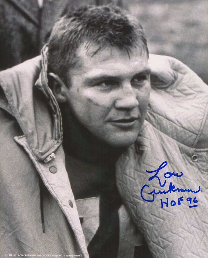 Lou Creekmur Signed Lions B&W Close Up 8x10 Photo w/HOF'96 - CRE08P300 - Lou Creekmur Signed Lions B&W Close Up 8x10 Photo w/HOF'96 product image