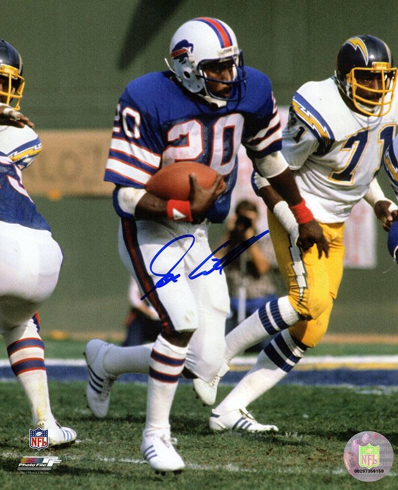 Joe Cribbs Signed Buffalo Bills Blue Jersey Action 8x10 Photo - CRI08P300 - Joe Cribbs Signed Buffalo Bills Blue Jersey Action 8x10 Photo product image