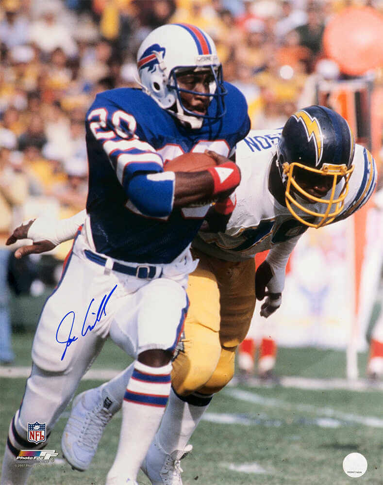 Joe Cribbs Signed Buffalo Bills Blue Jersey Running With Football 16x20 Photo - CRI16P300TW - Joe Cribbs Signed Buffalo Bills Blue Jersey Running With Football 16x20 Photo product image