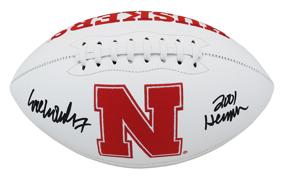 Eric Crouch Signed Nebraska Cornhuskers White Logo Football w/2001 Heisman - CROFTB302 - Eric Crouch Signed Nebraska Cornhuskers White Logo Football w/2001 Heisman product image