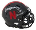 Eric Crouch Signed Nebraska Cornhuskers Black Riddell Speed Mini Helmet w/2001 Heisman - CROMIN301 - Eric Crouch Signed Nebraska Cornhuskers Black Riddell Speed Mini Helmet w/2001 Heisman product image