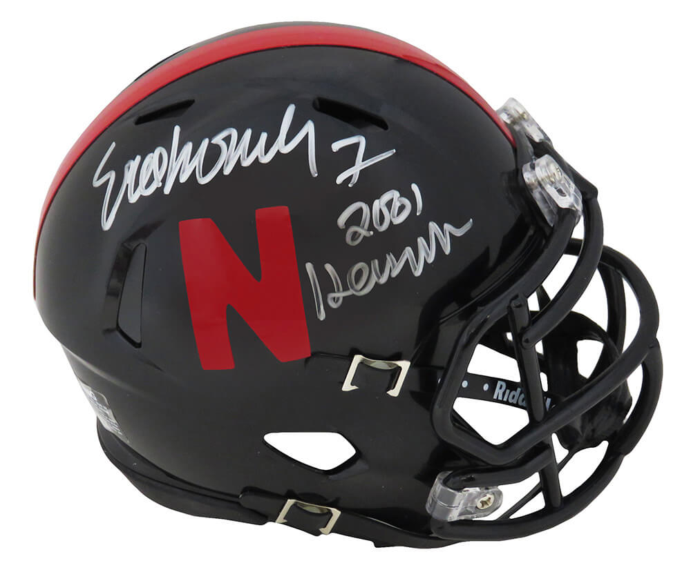 Eric Crouch Signed Nebraska Cornhuskers Black Riddell Speed Mini Helmet w/2001 Heisman - CROMIN301 - Eric Crouch Signed Nebraska Cornhuskers Black Riddell Speed Mini Helmet w/2001 Heisman product image