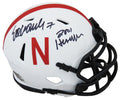 Eric Crouch Signed Nebraska Cornhuskers Lunar Eclipse White Matte Riddell Speed Mini Helmet w/2001 Heisman - CROMIN303 - Eric Crouch Signed Nebraska Cornhuskers Lunar Eclipse White Matte Riddell Speed Mini Helmet w/2001 Heisman product image