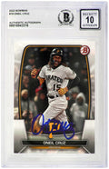 Oneil Cruz Signed Pittsburgh Pirates 2023 Bowman Baseball Card #19 - (Beckett / Auto Grade 10) - CRUCAR100 - Oneil Cruz Signed Pittsburgh Pirates 2023 Bowman Baseball Card #19 - (Beckett / Auto Grade 10) product image