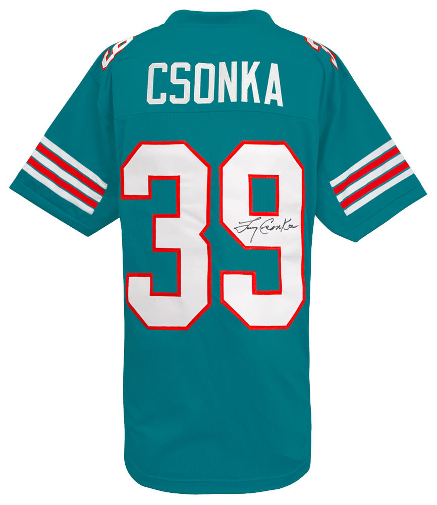 Larry Csonka Signed Teal Custom Football Jersey - CSOJRY301 - Larry Csonka Signed Teal Custom Football Jersey product image
