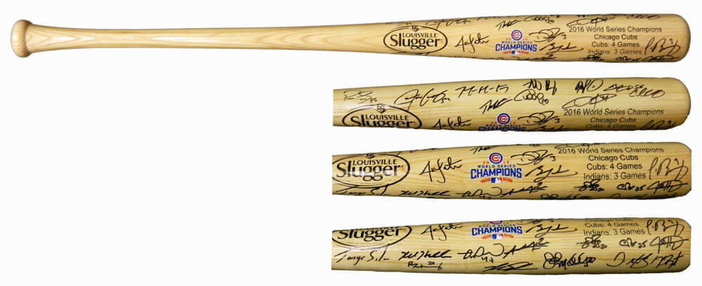 2016 Chicago Cubs Team Signed Louisville Slugger 2016 World Series Champion Logo Baseball Bat (26 Sigs) - CUBBAT114 - 2016 Chicago Cubs Team Signed Louisville Slugger 2016 World Series Champion Logo Baseball Bat (26 Sigs) product image