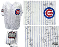 2016 Chicago Cubs Team Signed Chicago Cubs Ben Zobrist Pinstripe Majestic Jersey LE16 w/2016 WS Patch & 9 Insc. (26 Sigs) - CUBJRY126 - 2016 Chicago Cubs Team Signed Chicago Cubs Ben Zobrist Pinstripe Majestic Jersey LE16 w/2016 WS Patch & 9 Insc. (26 Sigs) product image