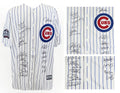 2016 Chicago Cubs Team Signed Chicago Cubs Joe Maddon 2016 WS Patch White Pinstripe Majestic Jersey (17 Sigs) - CUBJRY127 - 2016 Chicago Cubs Team Signed Chicago Cubs Joe Maddon 2016 WS Patch White Pinstripe Majestic Jersey (17 Sigs) product image