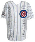 2016 Chicago Cubs Team Signed Cubs Joe Maddon 2016 WS Patch White Pinstripe Majestic Jersey w/WS MVP (24 Sigs) - CUBJRY131 - 2016 Chicago Cubs Team Signed Cubs Joe Maddon 2016 WS Patch White Pinstripe Majestic Jersey w/WS MVP (24 Sigs) product image