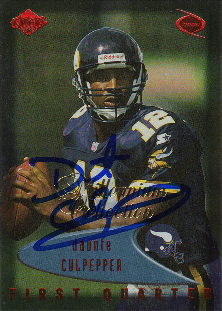 Daunte Culpepper Signed Minnesota Vikings 1999 Edge Odyssey Rookie Football Trading Card #83 - CULCAR322 - Daunte Culpepper Signed Minnesota Vikings 1999 Edge Odyssey Rookie Football Trading Card #83 product image