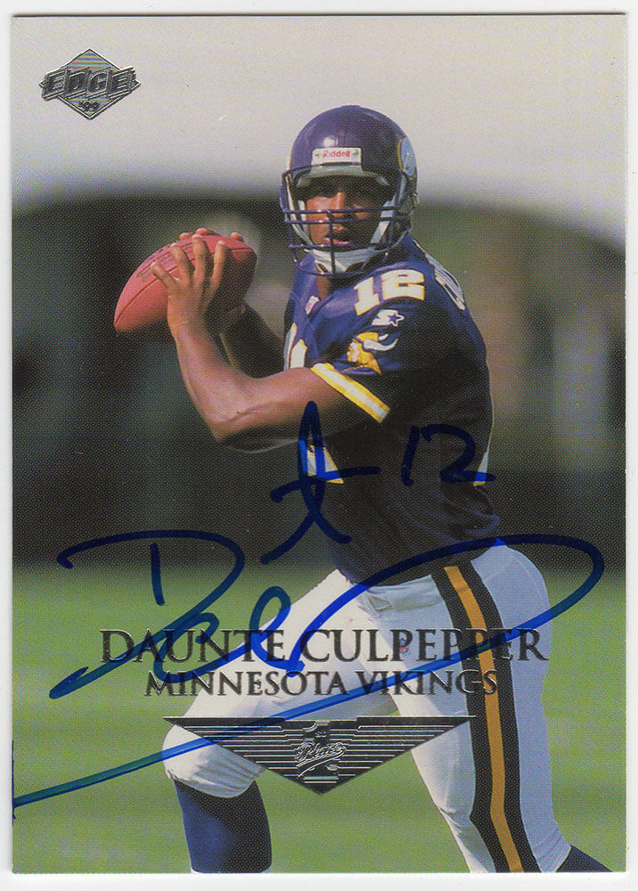 Daunte Culpepper Signed Vikings 1999 Edge Rookie Football Trading Card #177 - CULCAR330 - Daunte Culpepper Signed Vikings 1999 Edge Rookie Football Trading Card #177 product image