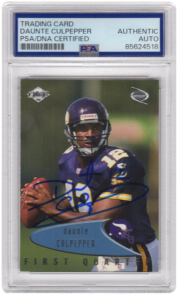 Daunte Culpepper Signed 1999 Edge Odyssey (1st Quarter) Rookie Football Card #83 - (PSA Encapsulated) - CULCAR334 - Daunte Culpepper Signed 1999 Edge Odyssey (1st Quarter) Rookie Football Card #83 - (PSA Encapsulated) product image