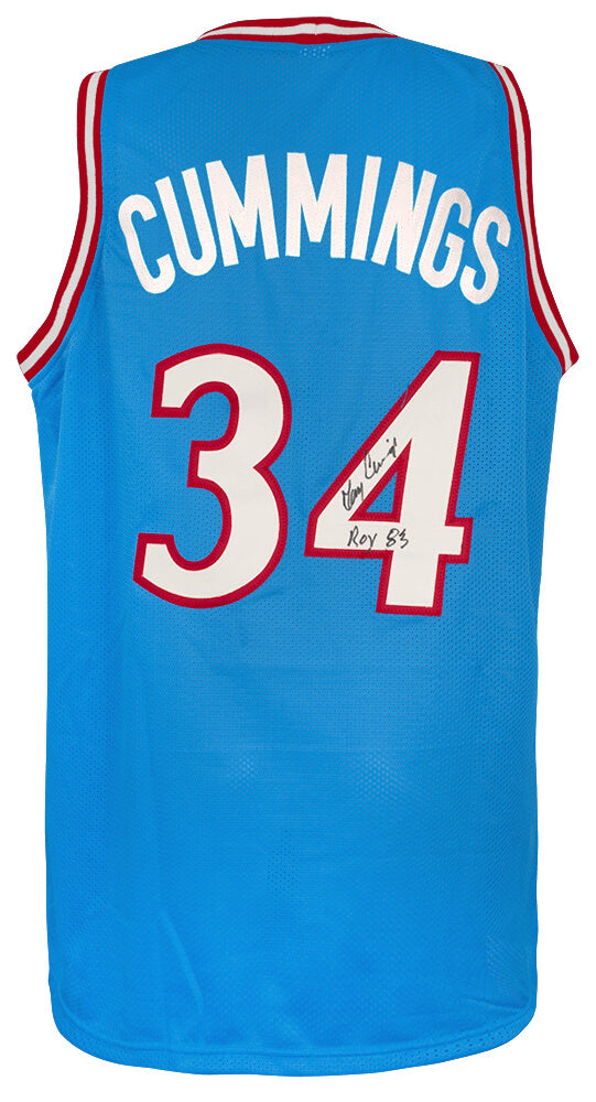 Terry Cummings Signed Blue Throwback Custom Basketball Jersey w/83 ROY - CUMJRY201 - Terry Cummings Signed Blue Throwback Custom Basketball Jersey w/83 ROY product image