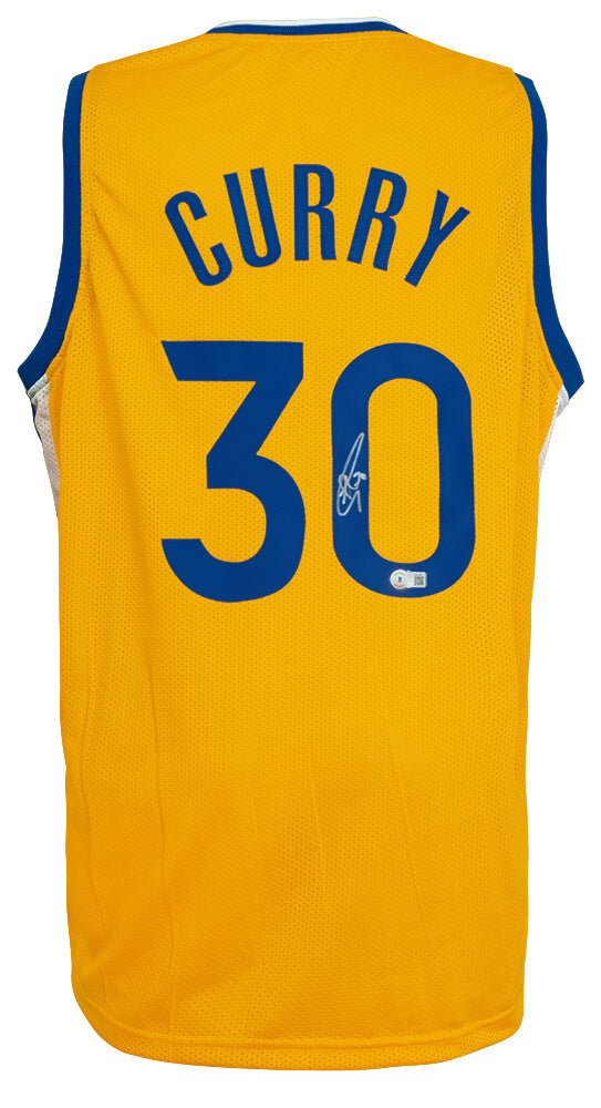 Stephen Curry Signed Yellow Custom Basketball Jersey - (Beckett) - CURJRY201 - Stephen Curry Signed Yellow Custom Basketball Jersey - (Beckett) product image