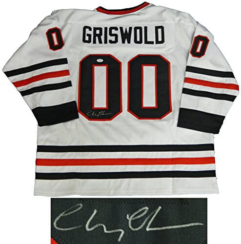 Chevy Chase Signed Christmas Vacation White Custom Hockey Griswold #00 Jersey - CHAJRY502 - Chevy Chase Signed Christmas Vacation White Custom Hockey Griswold #00 Jersey product image