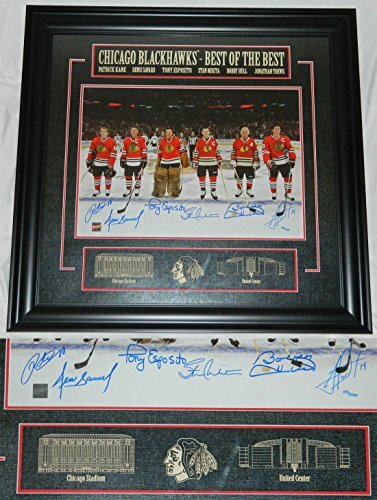 Chicago Blackhawks Greats Signed & Framed 16x20 Photo w/Kane, Toews, Hull, Mikita, Esposito, Savard - BLAFRA400 - Chicago Blackhawks Greats Signed & Framed 16x20 Photo w/Kane, Toews, Hull, Mikita, Esposito, Savard product image
