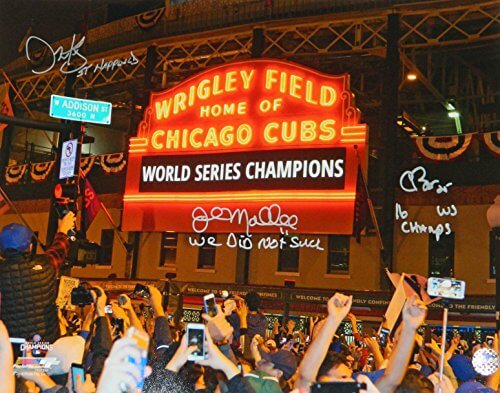 Chris Bosio, John Mallee & Dave Martinez Triple Signed Chicago Cubs 2016 World Series Wrigley Field Marque 16x20 Photo w/3 Inscriptions - BOS16P110 - Chris Bosio, John Mallee & Dave Martinez Triple Signed Chicago Cubs 2016 World Series Wrigley Field Marque 16x20 Photo w/3 Inscriptions product image