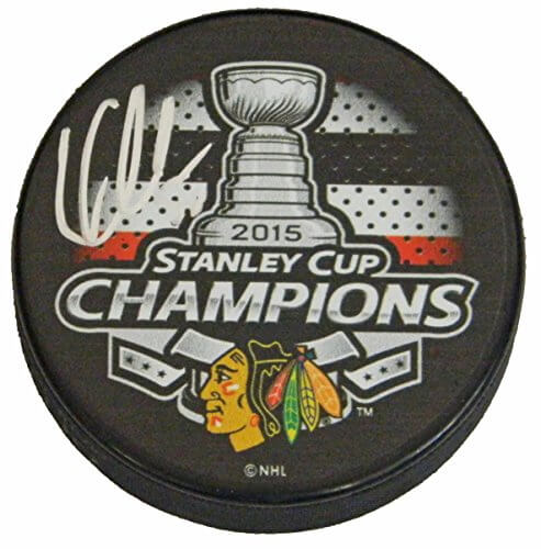 Corey Crawford Signed Chicago Blackhawks 2015 Stanley Cup Champs Logo Hockey Puck - CRAPUC405 - Corey Crawford Signed Chicago Blackhawks 2015 Stanley Cup Champs Logo Hockey Puck product image
