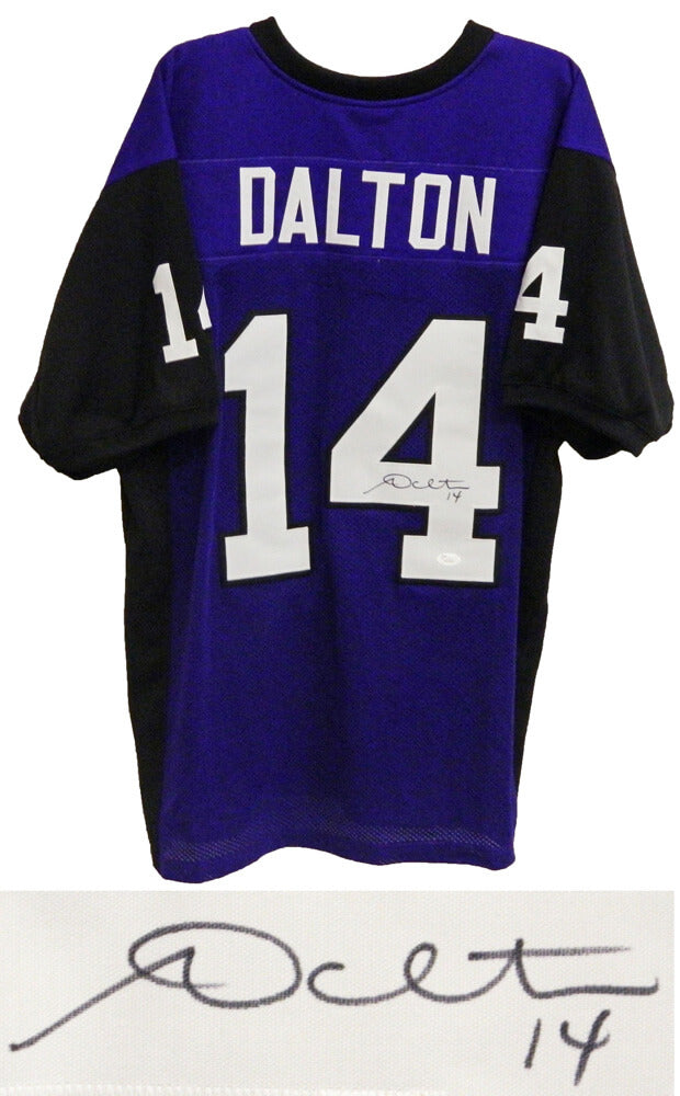 Andy Dalton Signed Purple Custom Jersey - DALJRY301 - Andy Dalton Signed Purple Custom Jersey product image