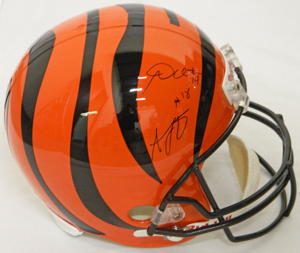 Andy Dalton & A.J. (AJ) Green Dual-Signed Bengals Riddell Full-Size Replica Helmet - DALREP301 - Andy Dalton & A.J. (AJ) Green Dual-Signed Bengals Riddell Full-Size Replica Helmet product image