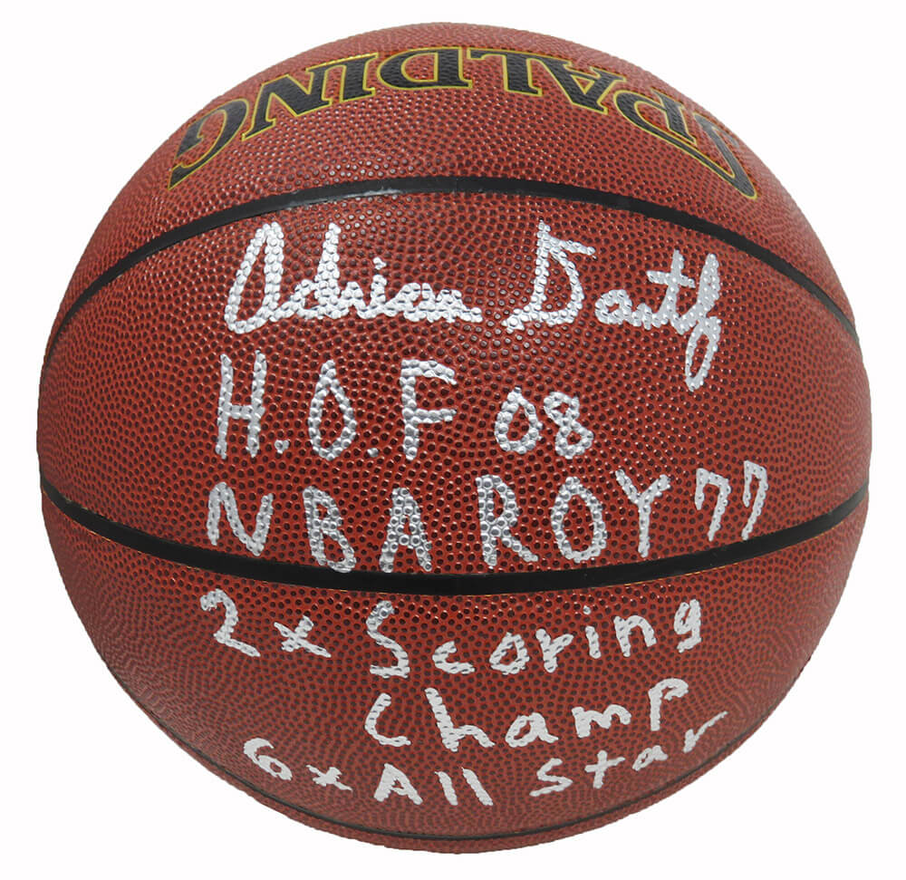 Adrian Dantley Signed Spalding Indoor/Outdoor NBA Basketball w/4 Inscriptoins - DANBSK224 - Adrian Dantley Signed Spalding Indoor/Outdoor NBA Basketball w/4 Inscriptoins product image