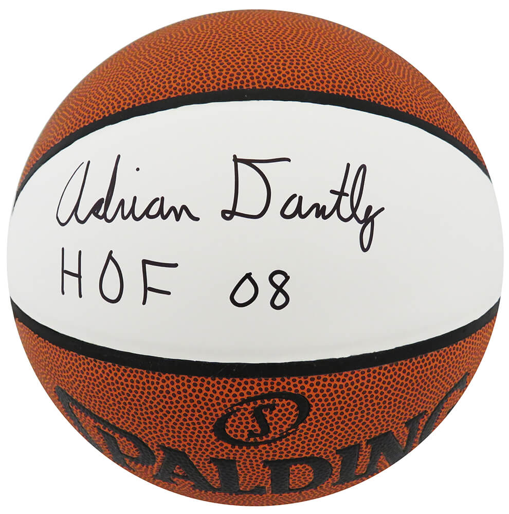 Adrian Dantley Signed Spalding White Panel Full Size Basketball w/HOF'08 - DANBSK234 - Adrian Dantley Signed Spalding White Panel Full Size Basketball w/HOF'08 product image