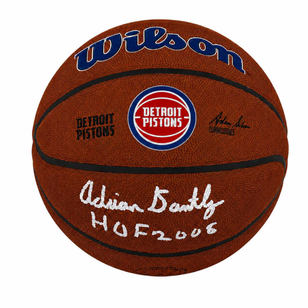 Adrian Dantley Signed Detroit Pistons Logo Wilson Alliance NBA Basketball w/HOF 2008 - DANBSK237 - Adrian Dantley Signed Detroit Pistons Logo Wilson Alliance NBA Basketball w/HOF 2008 product image
