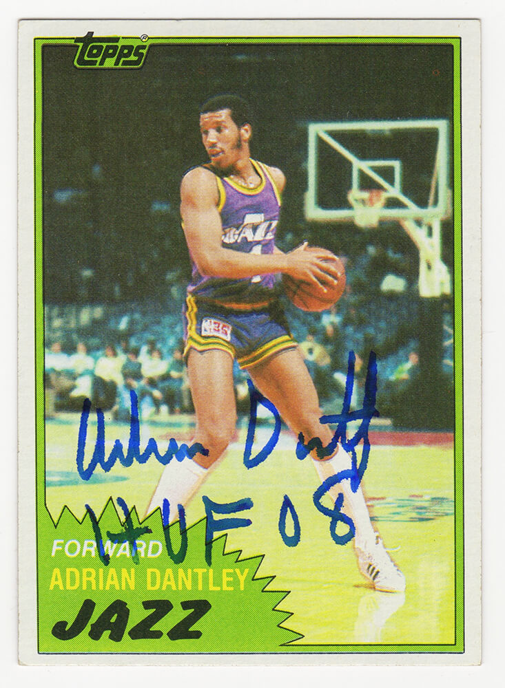Adrian Dantley Signed Utah Jazz 1981-82 Topps Basketball Card #40 w/HOF'08 - DANCAR211 - Adrian Dantley Signed Utah Jazz 1981-82 Topps Basketball Card #40 w/HOF'08 product image