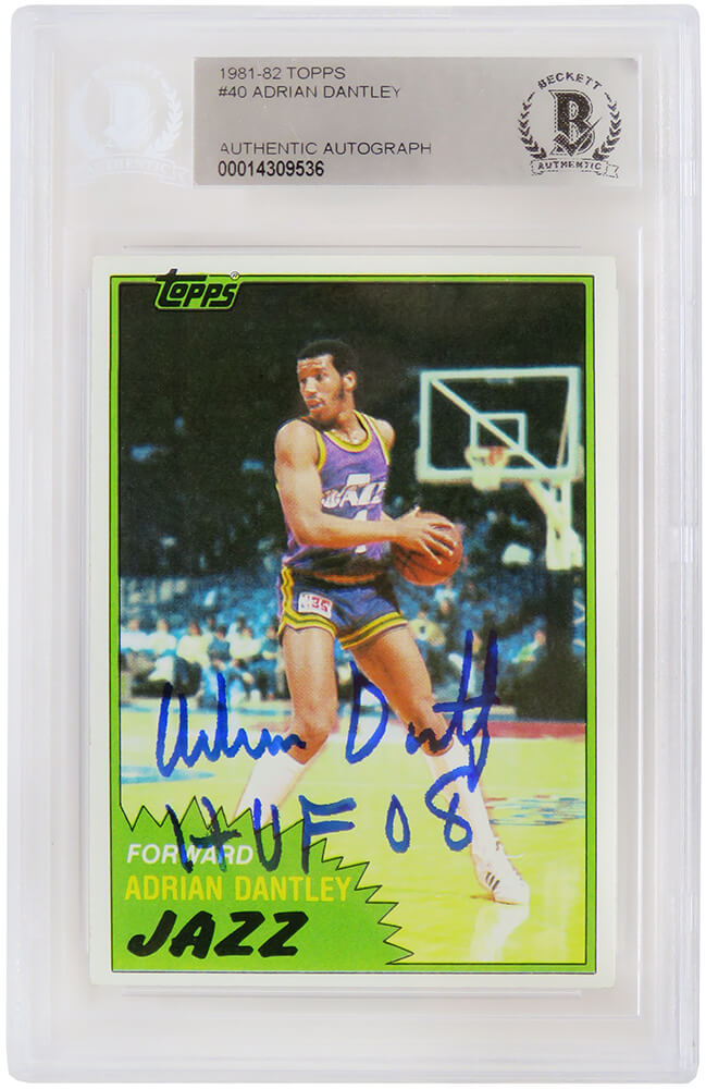 Adrian Dantley Signed Utah Jazz 1981-82 Topps Basketball Card #40 w/HOF'08 - (Beckett Encapsulated) - DANCAR212 - Adrian Dantley Signed Utah Jazz 1981-82 Topps Basketball Card #40 w/HOF'08 - (Beckett Encapsulated) product image