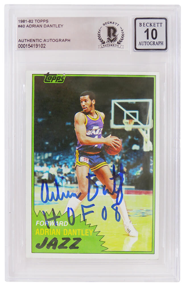 Adrian Dantley Signed Utah Jazz 1981-82 Topps Basketball Card #40 w/HOF'08 - (Beckett - Auto Grade 10) - DANCAR213 - Adrian Dantley Signed Utah Jazz 1981-82 Topps Basketball Card #40 w/HOF'08 - (Beckett - Auto Grade 10) product image