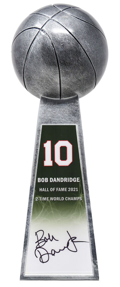 Bob Dandridge Signed Basketball Champion 14 Inch Replica Silver Trophy - DANTRO210 - Bob Dandridge Signed Basketball Champion 14 Inch Replica Silver Trophy product image