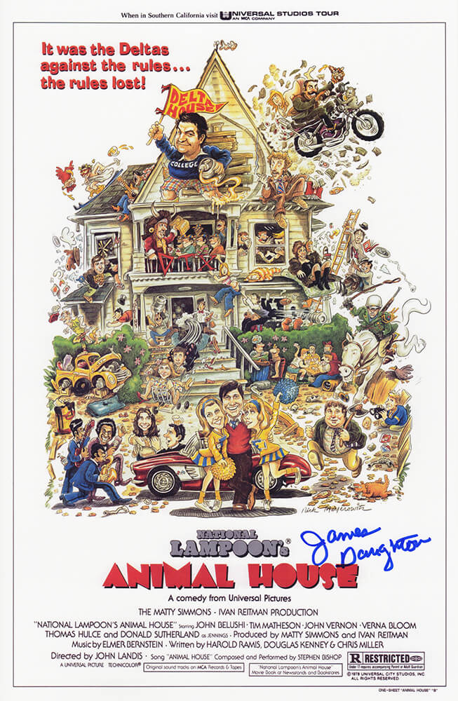 James Daughton Signed Animal House 11x17 Movie Poster - DAUPST500 - James Daughton Signed Animal House 11x17 Movie Poster product image