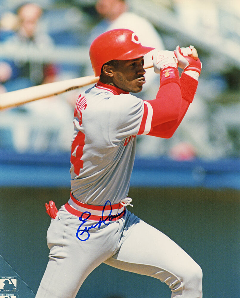Eric Davis Signed Cincinnati Reds Swinging Grey Jersey 8x10 Photo - DAV08P102 - Eric Davis Signed Cincinnati Reds Swinging Grey Jersey 8x10 Photo product image