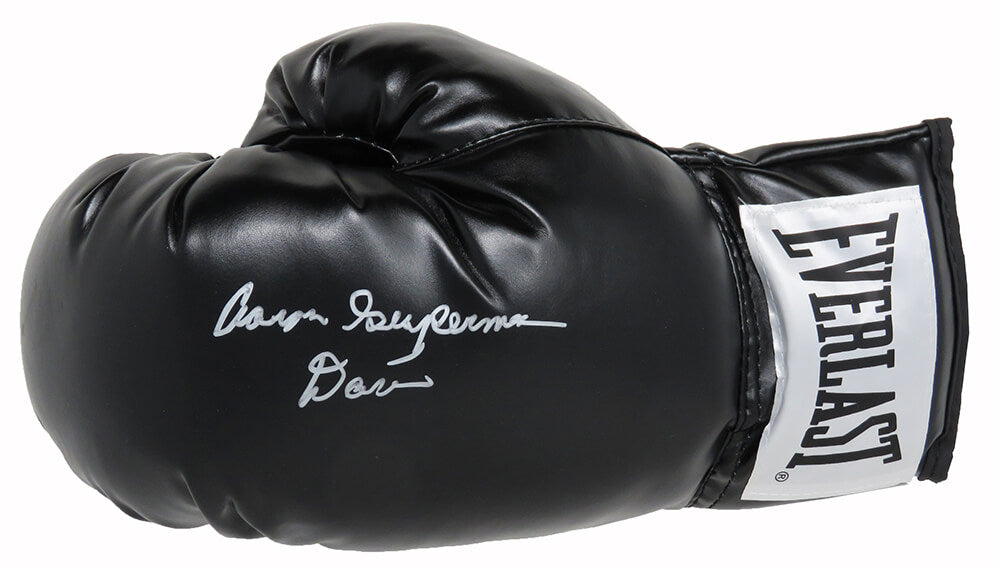 Aaron Davis Signed Everlast Black Boxing Glove w/Superman - DAVGLV502 - Aaron Davis Signed Everlast Black Boxing Glove w/Superman product image